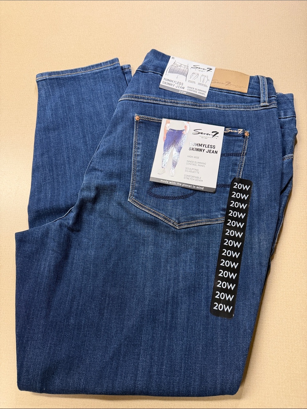 Seven7 Tummyless Skinny Jeans in darker Blue Size 20W